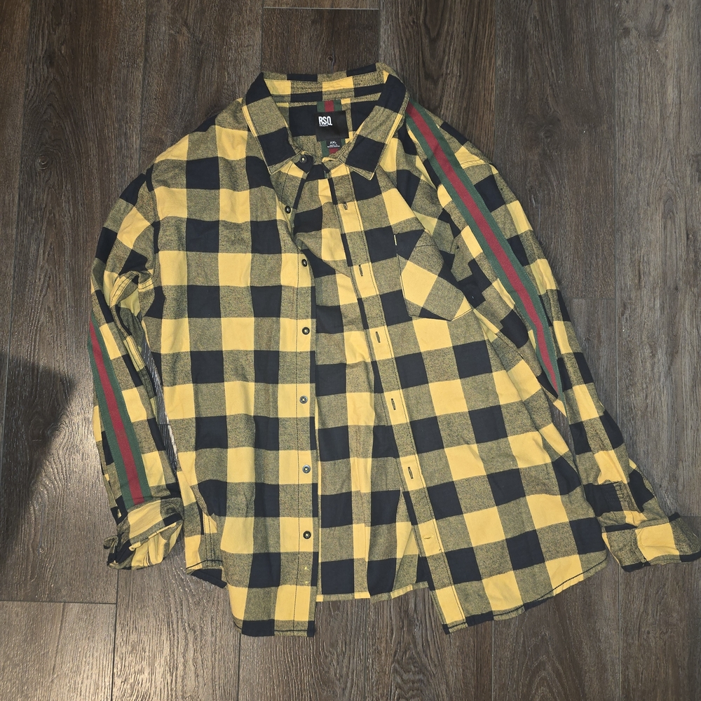 Yellow and Black Checkered Men’s Shirt